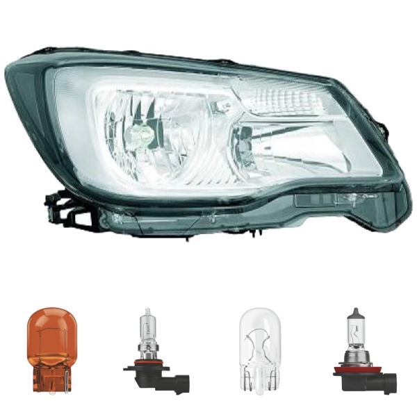 Scheinwerfer Depo H11/HB3 rechts passt für Subaru Forester (SJ) ab 16-19 inklusive Leuchtmittel/Birnen