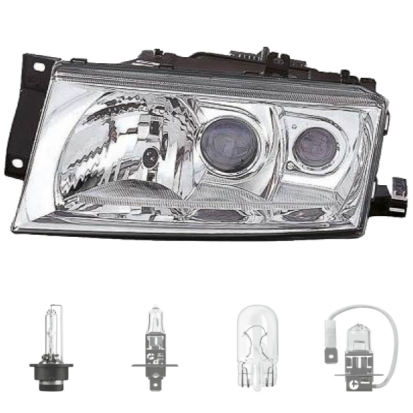 Xenon Scheinwerfer Depo D2S/H1 links passt für Skoda Octavia I 1U2/1U5 ab 00-10 inklusive Leuchtmittel/Birnen