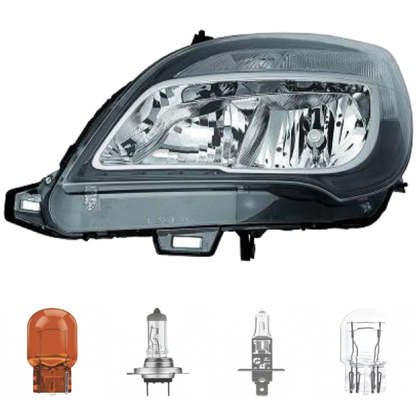 Depo / TYC Hauptscheinwerfer Scheinwerfer Frontscheinwerfer links H7/H1 mit Motor für Opel Meriva B S10 Baujahr ab 2014 inklusive Leuchtmittel/Birnen