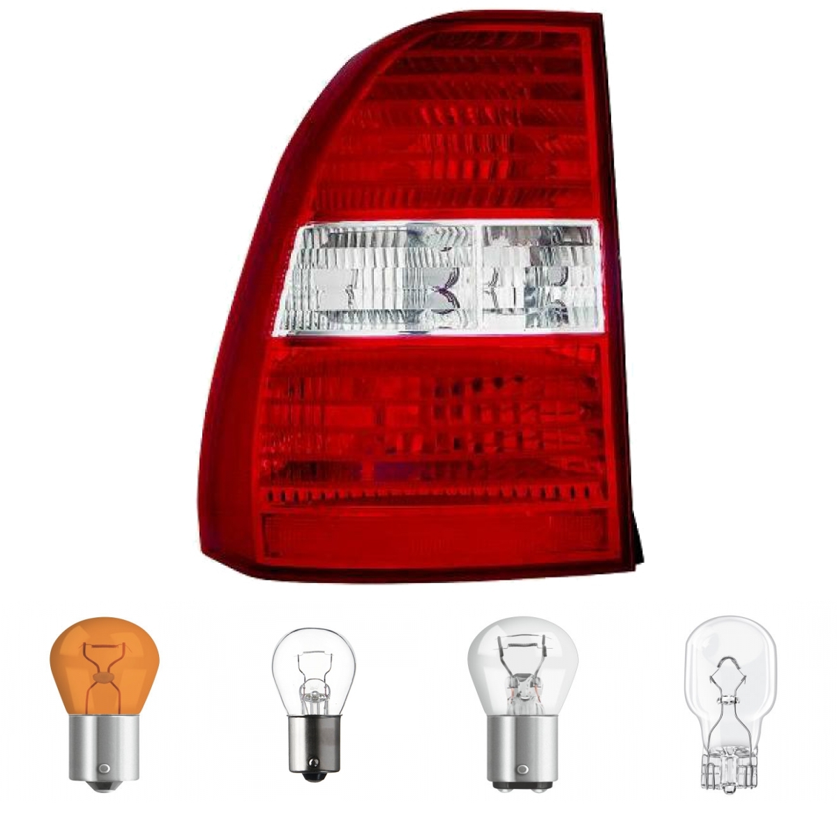 Original Depo / TYC Rückleuchte links passt für Kia Sportage II (JE) ab 04-08 inklusive Leuchtmittel/Birnen