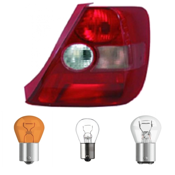 Depo/TYC Rückleuchte rechts passt für Honda Civic VII Hatchback (EU) ab 01-03 inklusive Leuchtmittel/Birnen