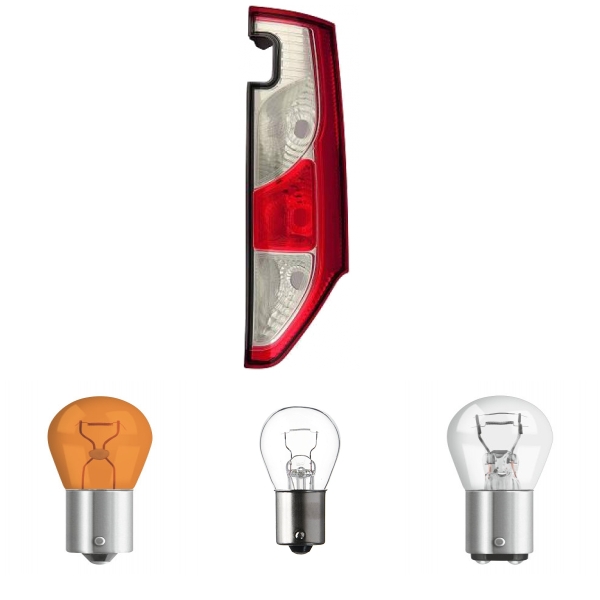 Depo/TYC Rückleuchte rechts passt für Renault Kangoo Grand Rapid KW0/1 ab 13-20 inklusive Leuchtmittel/Birnen