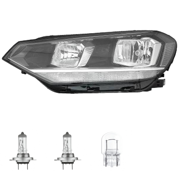 Scheinwerfer H7/H7 Depo links passt für VW Touran (5T1) ab Baujahr 2015 inklusive Leuchtmittel/Birnen