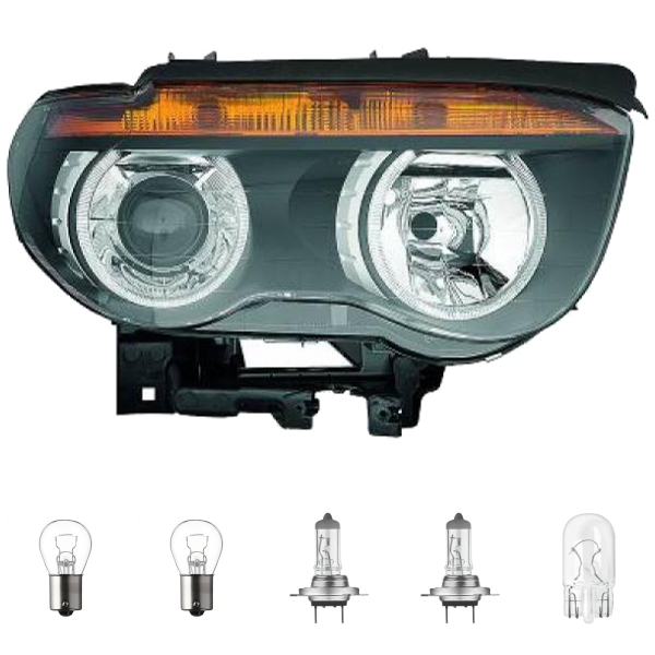 Halogen Scheinwerfer H7/H7 rechts passt für BMW 7er E67 Vorfacelift ab 2001-2005 inklusive Leuchtmittel/Birnen