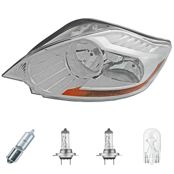 Hauptscheinwerfer links H7/H7 mit Motor passt für Ford Kuga I 08-12 inklusive Leuchtmittel/Birnen