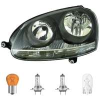 Scheinwerfer schwarz H7/H7 links passt für VW Golf V...