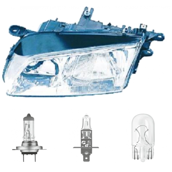 Hauptscheinwerfer rechts H1 H1/H7 H7 passt für Mazda 626 V Station Wagon 01-02 inklusive Leuchtmittel/Birnen