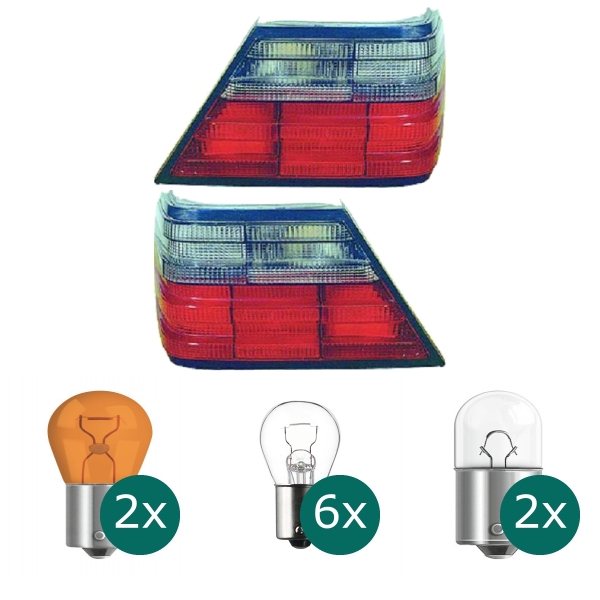 Depo / TYC Rückleuchte links passt für Mercedes E-Klasse Coupe W124 ab 84-95 inklusive Leuchtmittel/Birnen