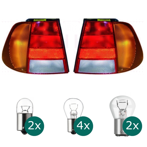 Depo / TYC Rückleuchte links passt für VW Polo III CLASSIC 6V2 ab Baujahr 95-01 inklusive Leuchtmittel/Birnen