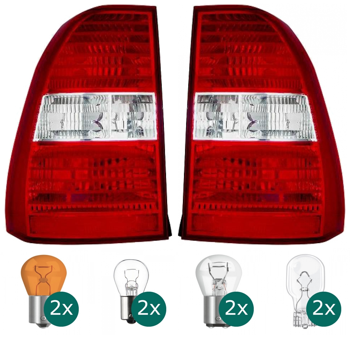 Original Depo / TYC Rückleuchte links passt für Kia Sportage II (JE) ab 04-08 inklusive Leuchtmittel/Birnen