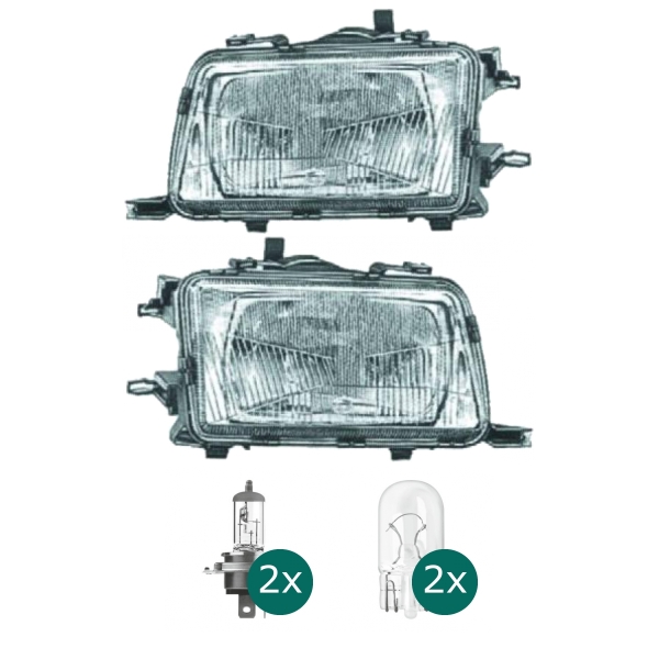 Scheinwerfer Halogen H4 links passend für Audi 80 Limousine Avant B4 1991-1996 inklusive Leuchtmittel/Birnen