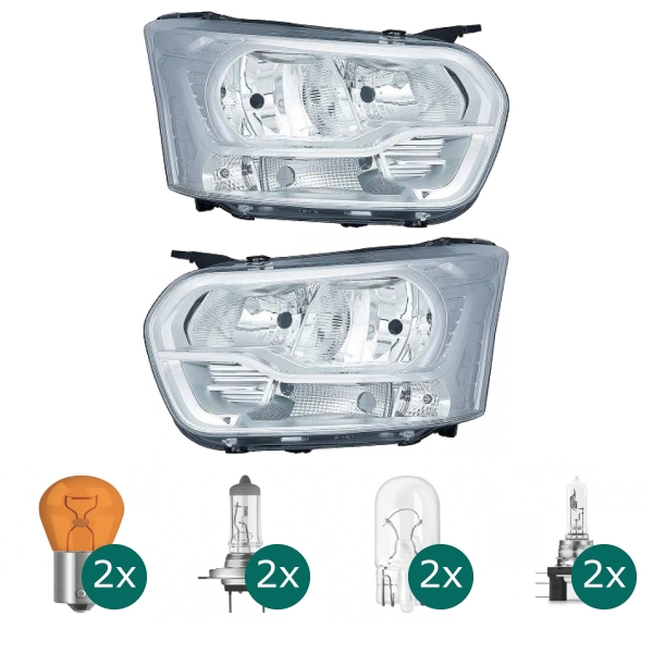 Scheinwerfer H7 Depo rechts passt für Ford Transit V363 (FAD/FCD/FED) ab 13-16 inklusive Leuchtmittel/Birnen
