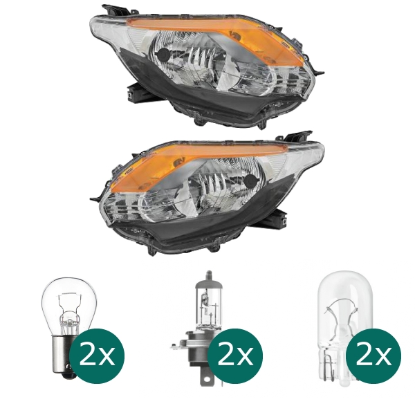 Scheinwerfer Depo schwarz H4 links passt für Mitsubishi L200 (KJ) ab 2015 inklusive Leuchtmittel/Birnen