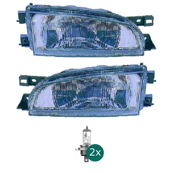 Scheinwerfer Depo H4 links passt für Subaru Impreza Stufenheck (GC) ab 92-00 inklusive Leuchtmittel/Birnen