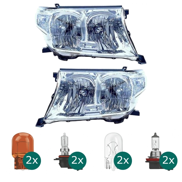 Scheinwerfer Depo H11/HB3 links passt für Toyota Land Cruiser 200 J2 ab 08-15 inklusive Leuchtmittel/Birnen