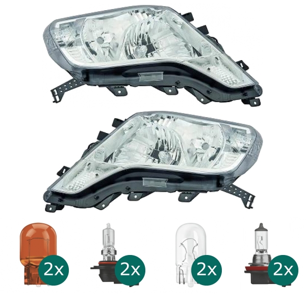 Scheinwerfer Depo HB3/H11 links passt für Toyota Land Cruiser Prado J15 ab 13-15 inklusive Leuchtmittel/Birnen