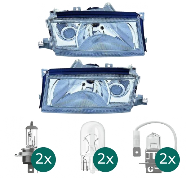 Scheinwerfer Depo H4/H3 links passt für Skoda Octavia I 1U2/1U5 Combi ab 97-00 inklusive Leuchtmittel/Birnen