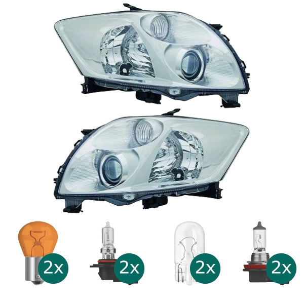 Hauptscheinwerfer Scheinwerfer links H11/HB3 passt für Toyota Auris 07-10 inklusive Leuchtmittel/Birnen