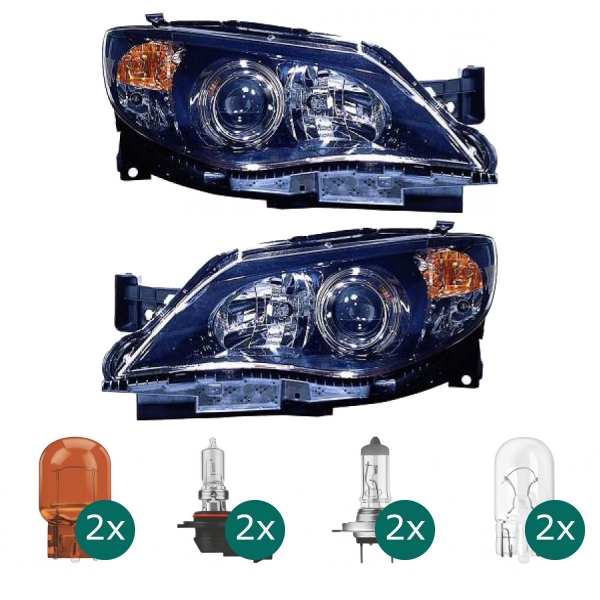 Hauptscheinwerfer links H7/HB3 passt für Subaru Impreza Schrägheck 07-11 inklusive Leuchtmittel/Birnen