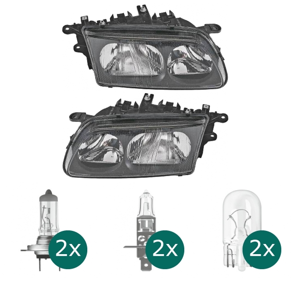 Hauptscheinwerfer links H1 H4 H7 mit Motor passt für Mazda 626 V 97-01 inklusive Leuchtmittel/Birnen