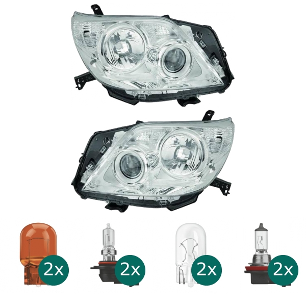 Scheinwerfer Depo HB3/H11 links passt für Toyota Land Cruiser Prado J15 ab 09-13 inklusive Leuchtmittel/Birnen