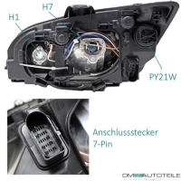 SET Ford Focus II (DA) Halogen Scheinwerfer Satz H7/H1 ab 11/2004-01/2008