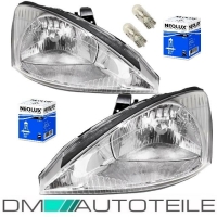 Set Scheinwerfer Rechts & Links H4 Klarglas Chrom...
