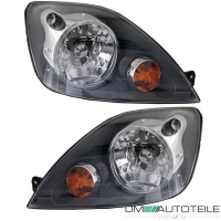 SET Ford Fiesta V MK5 JD Scheinwerfer Rechts Links Klarglas Dunkelgrau H4 01-08