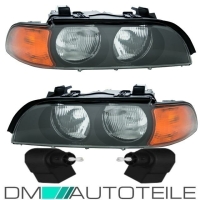 SET H7/HB3 Scheinwerfer Schwarz +Blinker Orange +2x Motor...