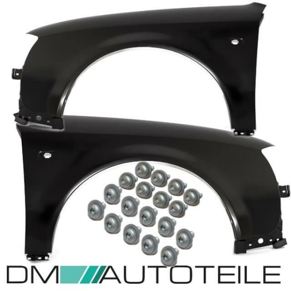 Set Audi A6 4F Kotflügel Set Aluminium 04-08 Rechts & Links + Blinkerloch PREMIUM+Montagekit