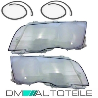 2x Scheinwerfer Glas Set passt für BMW E46 Limousine...