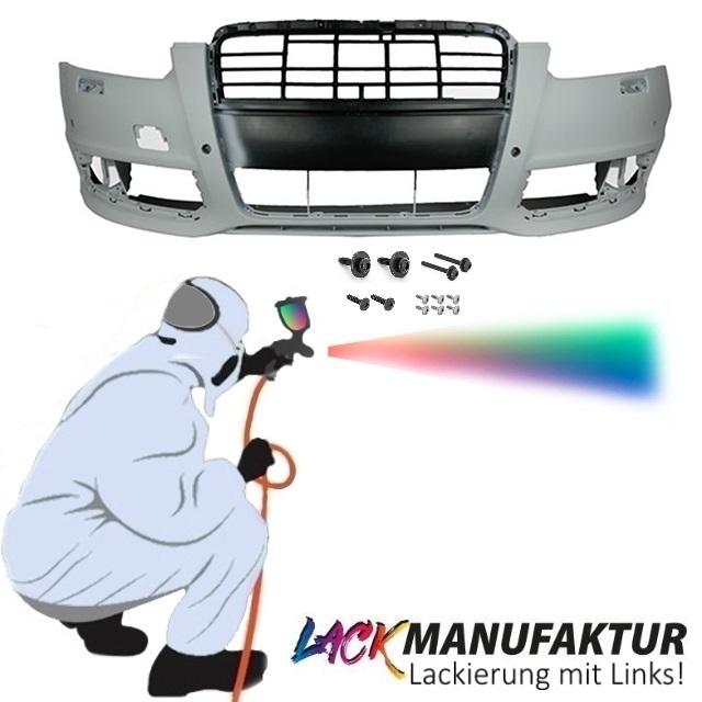 Set Lackiert Audi A6 4F2 C6 Limo Avant Stoßstange vorne SRA/PDC +MONTAGEKIT Bj.08-11