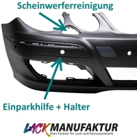 Stoßstange vorne  für PDC/SWR  Ausstattung Elegance/Avantgarde LACKIERT passend für Mercedes W211 Bj.06-09