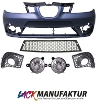 Set LACKIERT Seat Ibiza IV 6L Stoßstange vorne + Gitterset  + Nebelscheinwerfer 02-08