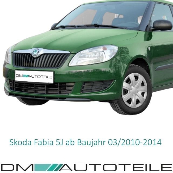 Passt für Skoda Roomster Fabia 5J (542) Facelift Kühlergrill schwarz ab Baujahr 2010-2015