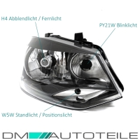 Halogen Scheinwerfer vorne H4 Rechts passt für VW Polo V 5 (6R) ab 2009-2014