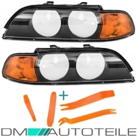 Scheinwerferglas SET Orange + Werkzeug passt für BMW E39 Limousine Touring 95-00