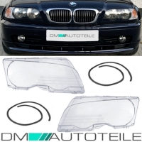 Scheinwerferglas SET + PVC Werkzeug passt für BMW E46 Coupe Cabrio Vorfacelift 99-03