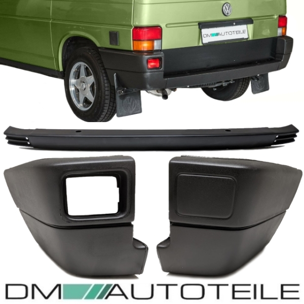 Stoßstange hinten Mitte schwarz 90-96 + Ecken + NSL passt für VW T4 ab 1990-1996