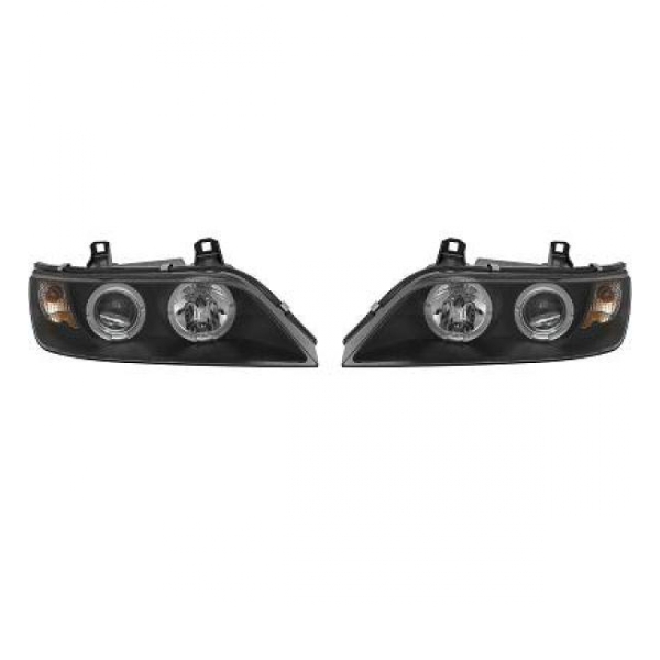 H1/H1 Angel Eyes Scheinwerfer schwarz für BMW Z3 Roadster 96-02