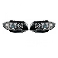 H7/H7 LED Angel Eyes Scheinwerfer Set Schwarz klar...