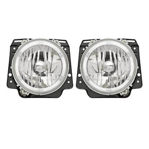 Ser Angel Eyes Scheinwerfer Chrom Klarglas H4 für VW Golf II (19E, 1G1)