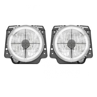 Set Angel Eyes Fadenkreuz Scheinwerfer Schwarz Chrom H4...