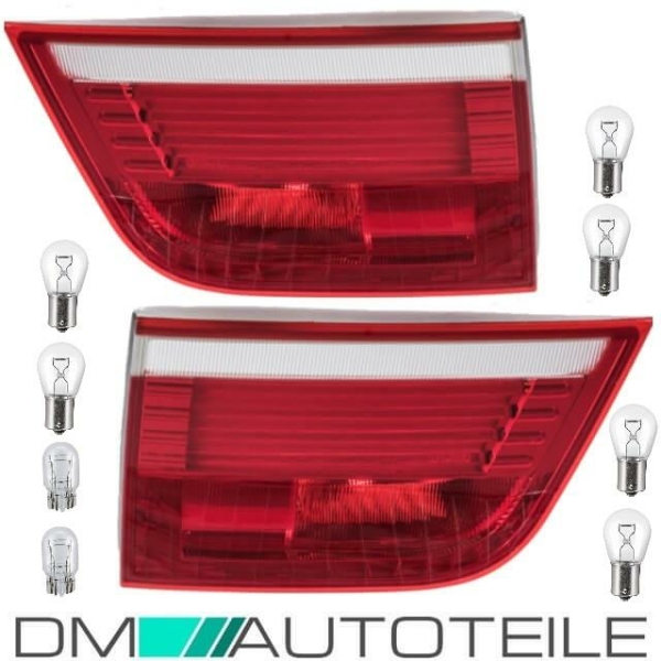 Set LED Rückleuchten Rot Weiß Innen links & rechts passt für BMW X5 E70 +Birnen Komplett 07-10