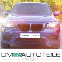 SET K&uuml;hlergrill Schwarz GLANZ Doppelsteg passt f&uuml;r BMW X1 E84 M Umbau 09-12