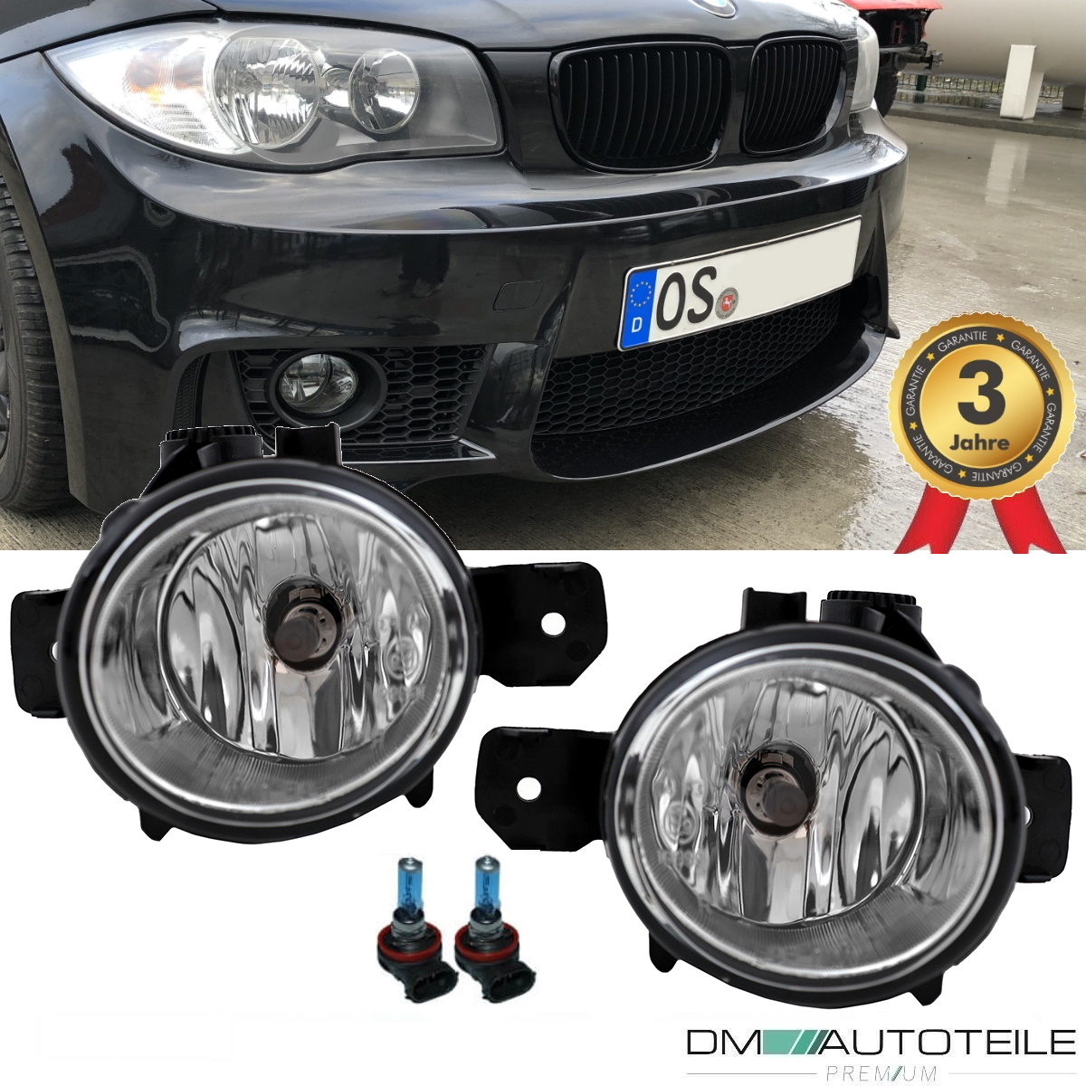 SET 2x Nebelscheinwerfer Klarglas Chrom +H11 f&uuml;r BMW 1er E81 E82 E87 E88 X1 E84 X5 E70