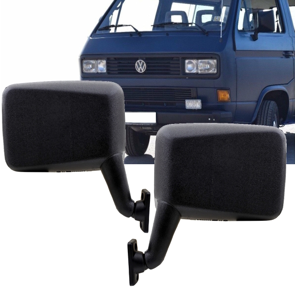 Set Außenspiegel Spiegel Schwarz Rechts + Links für VW T2 T3 Bus Bulli 1979-1992