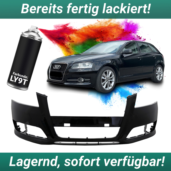 Lackiert LY9T Mythosschwarz-metallic für Audi A3 8P 8PA Stoßstange vorne 08-12 Facelift ohne PDC/SRA 3-5-Türer