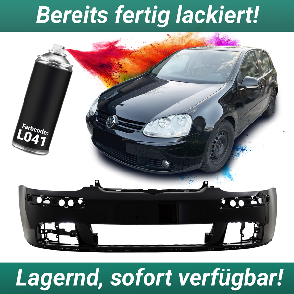 Lackiert L041 Brillantschwarz Uni für VW Golf 5 V Stoßstange vorne für SRA EU-WARE 03-08