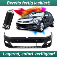 Lackiert LC9X Deep Black Perleffekt Stoßstange vorne für SRA + 6x PDC passt für VW Golf VII 7 ab 10/2012